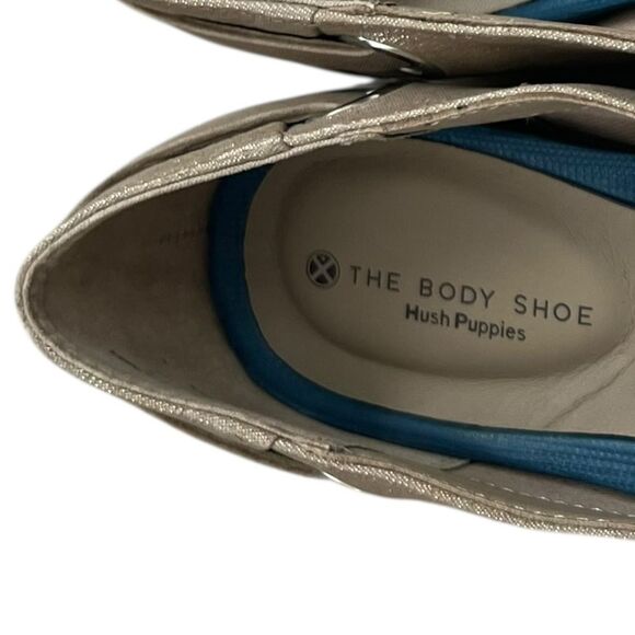 Hush Puppies The Body Shoe Ballet Flats Womens 7.5W Gold Shimmer Round Toe - Picture 7 of 9
